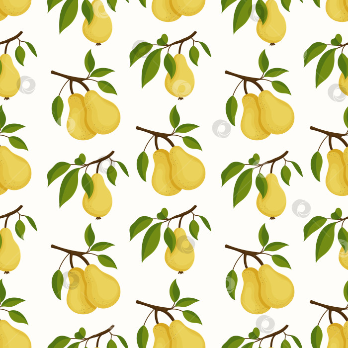 Скачать Ярко-желтые груши свисают с коричневых веток фотосток Ozero