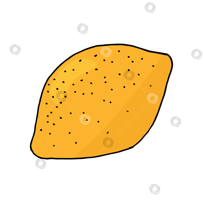 Скачать Иллюстрация - ручная графика - лимон - фрукт фотосток Ozero