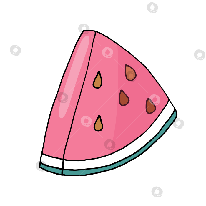 Скачать Иллюстрация - кусочек арбуза фотосток Ozero