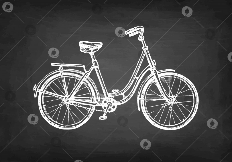 Скачать Набросок мелом старинного велосипеда. фотосток Ozero