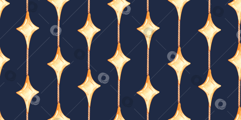 Скачать Веревки и звезды на синем фоне с акварельным рисунком фотосток Ozero