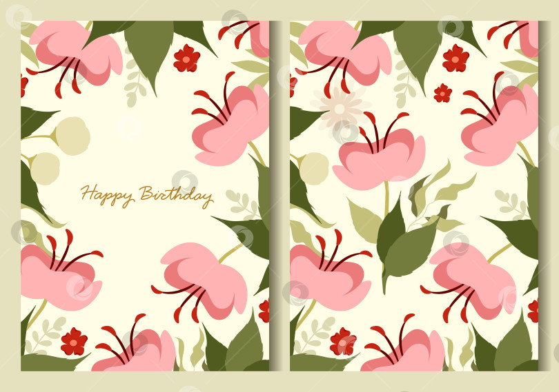 Скачать Набор красивых цветочных плакатов фотосток Ozero