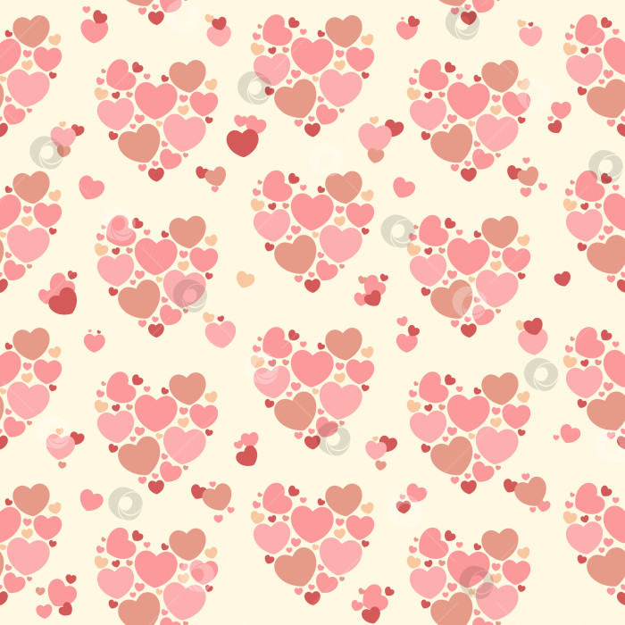 Скачать Бесшовный узор в виде сердечек фотосток Ozero