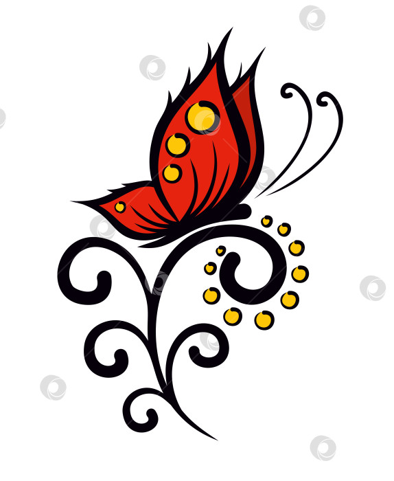 Скачать Бабочка на цветке. фотосток Ozero