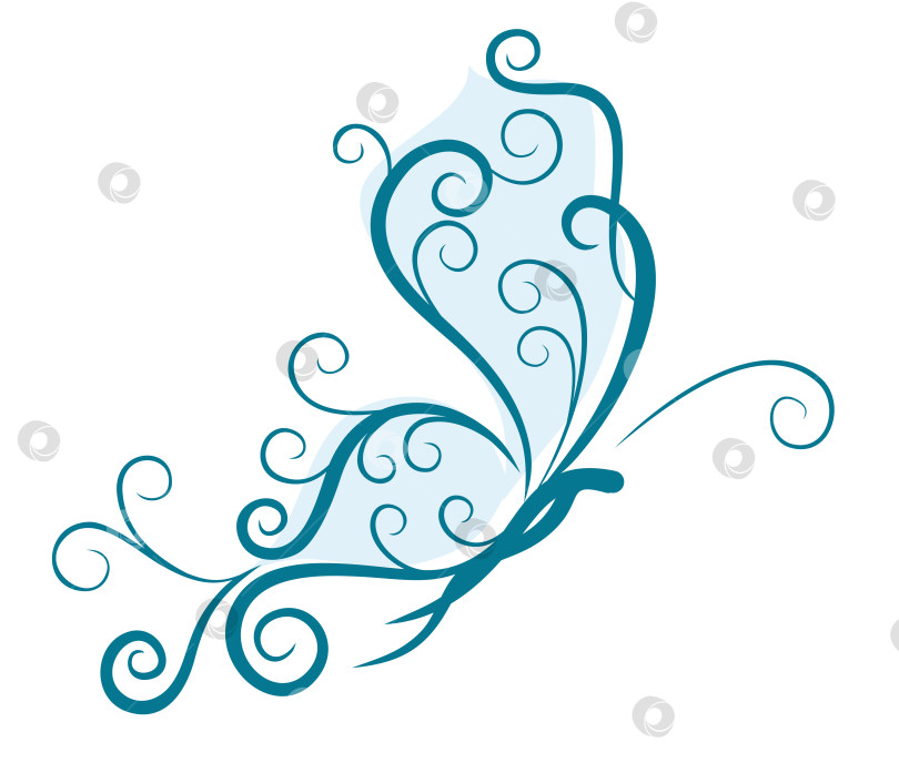 Скачать Стилизованная голубая бабочка. фотосток Ozero