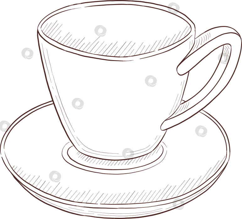 Скачать Черно-белая иллюстрация в стиле гравюры, состоящая из чайной чашки, чайника, чайных листьев, чайных пакетиков и цветов и ягод шиповника, подробная схема упаковки, социальные сети, меню фотосток Ozero