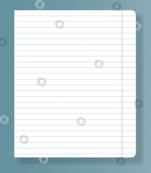 Скачать На простом цветном фоне изображен чистый разлинованный лист блокнота. Макет простой и понятный, что позволяет писать или делать наброски без отвлекающих факторов фотосток Ozero