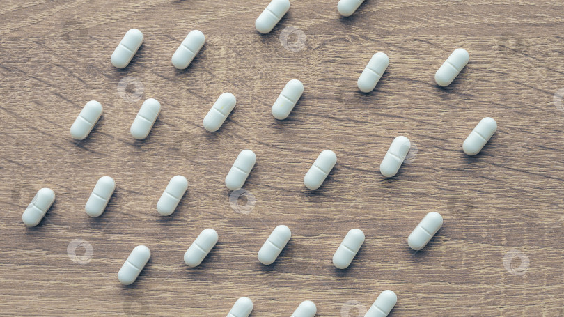 Скачать Капсулы, таблетки на деревянной поверхности фотосток Ozero