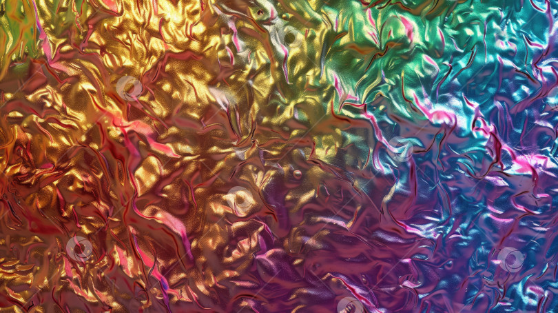 Скачать Абстрактная голографическая гофрированная фольга с радужными отблесками фотосток Ozero
