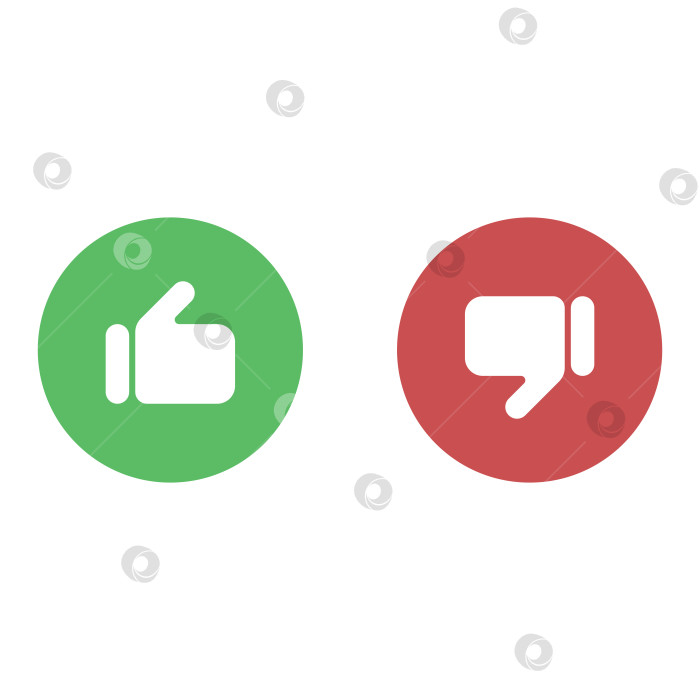 Скачать Зелёный и красный значок нравится и не нравится фотосток Ozero