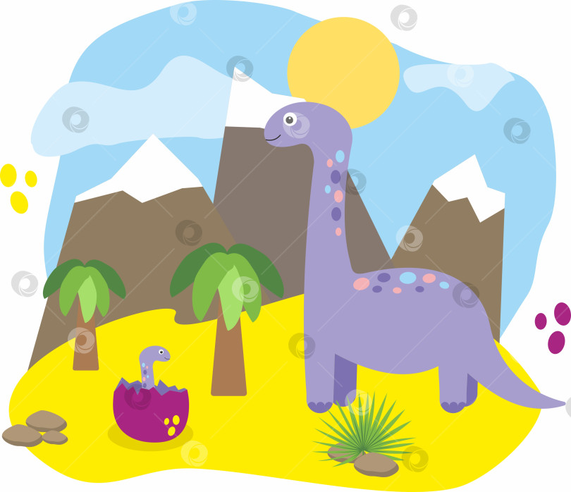Скачать Милые динозавры. Динозавры ярких расцветок. Герои мультфильмов Дино фотосток Ozero