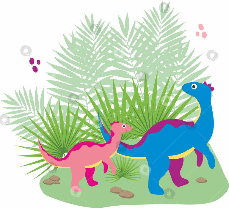 Скачать Милые динозавры. Динозавры ярких расцветок. Герои мультфильмов Дино фотосток Ozero
