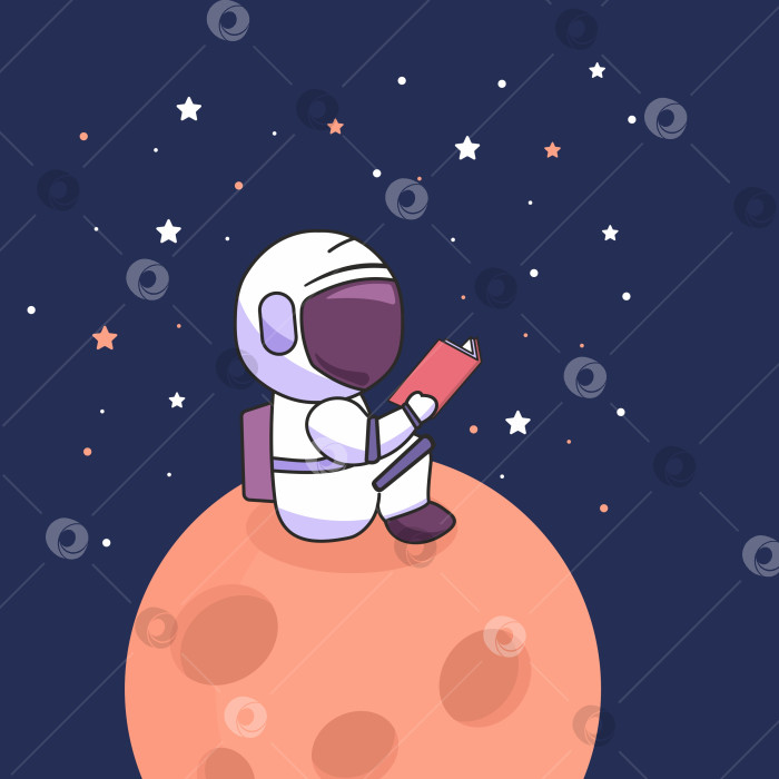 Скачать Симпатичный космонавт в звездном пространстве фотосток Ozero