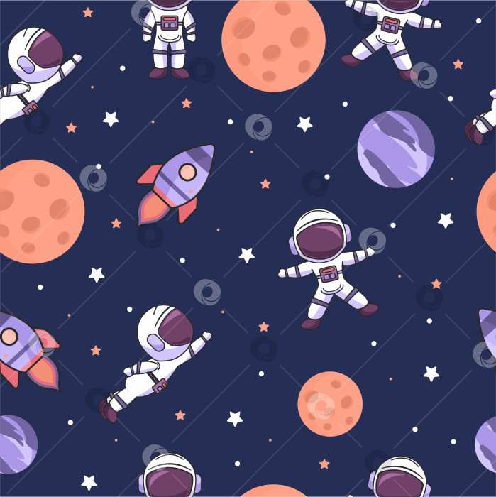Скачать Симпатичный космонавт в звездном пространстве фотосток Ozero