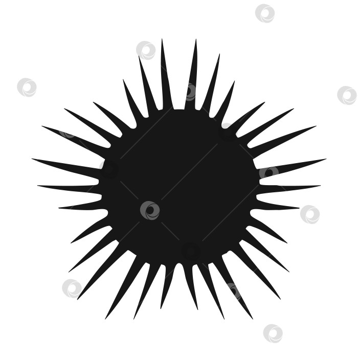 Скачать Черное пятно с острыми краями. Силуэт круглого комка шерсти. Необычный рисунок пятна. Странный фотосток Ozero