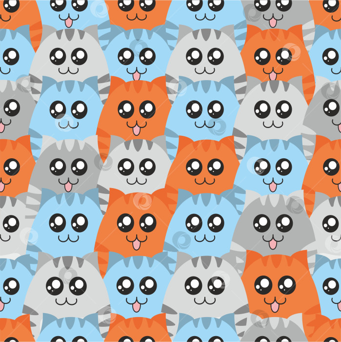 Скачать Милые кошки. Векторный рисунок с забавными толстыми кошками фотосток Ozero