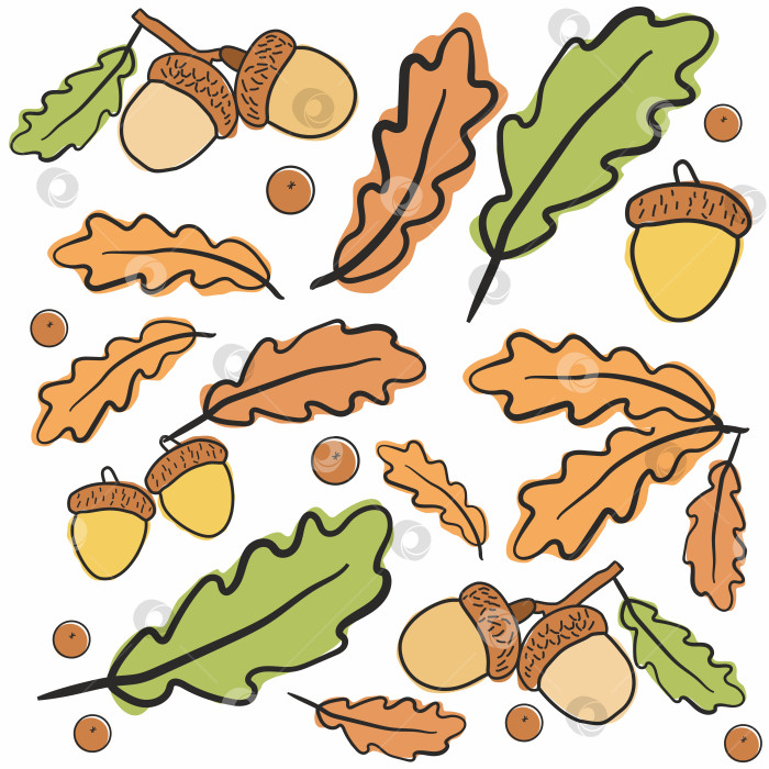 Скачать Осенние дубовые листья и желуди фотосток Ozero