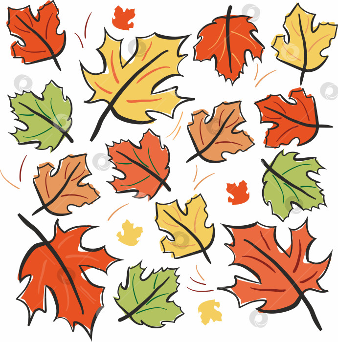 Скачать Осенние желтые и красные листья клена фотосток Ozero