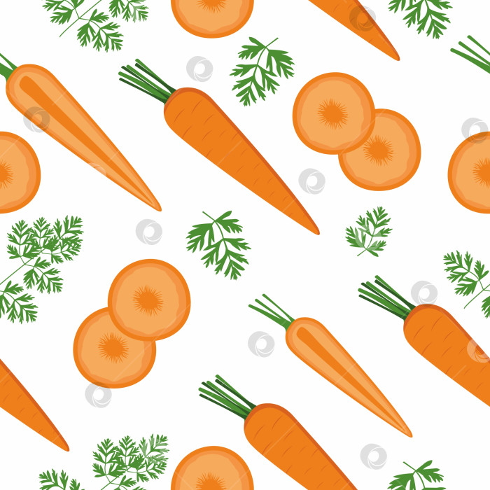 Скачать Свежая морковь. Бесшовный узор из моркови фотосток Ozero