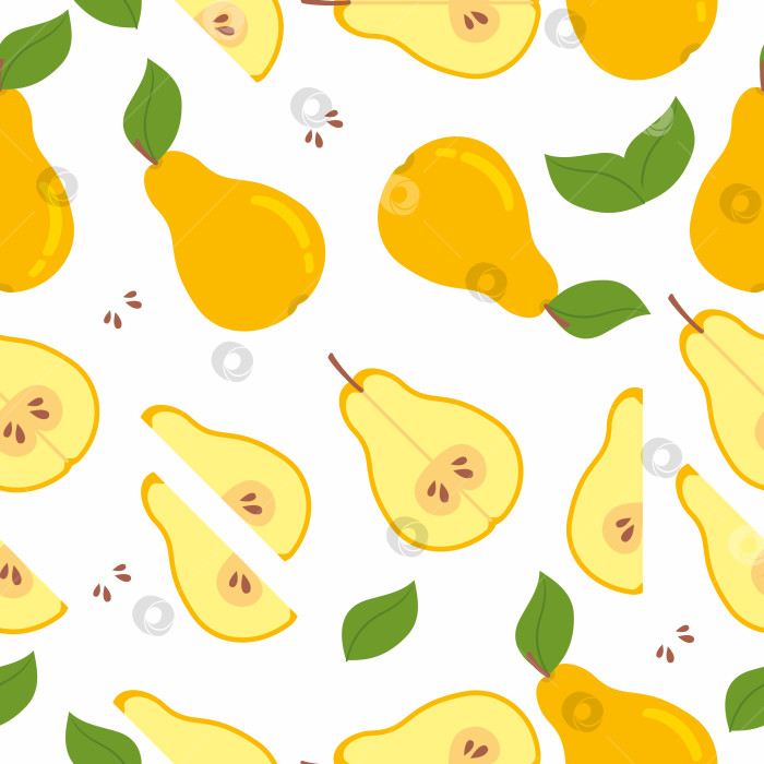 Скачать Узор из свежих груш. Фруктовый узор фотосток Ozero