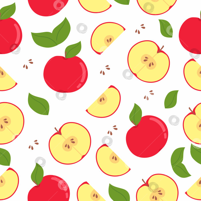 Скачать Узор из красных яблок. Фруктовый узор фотосток Ozero