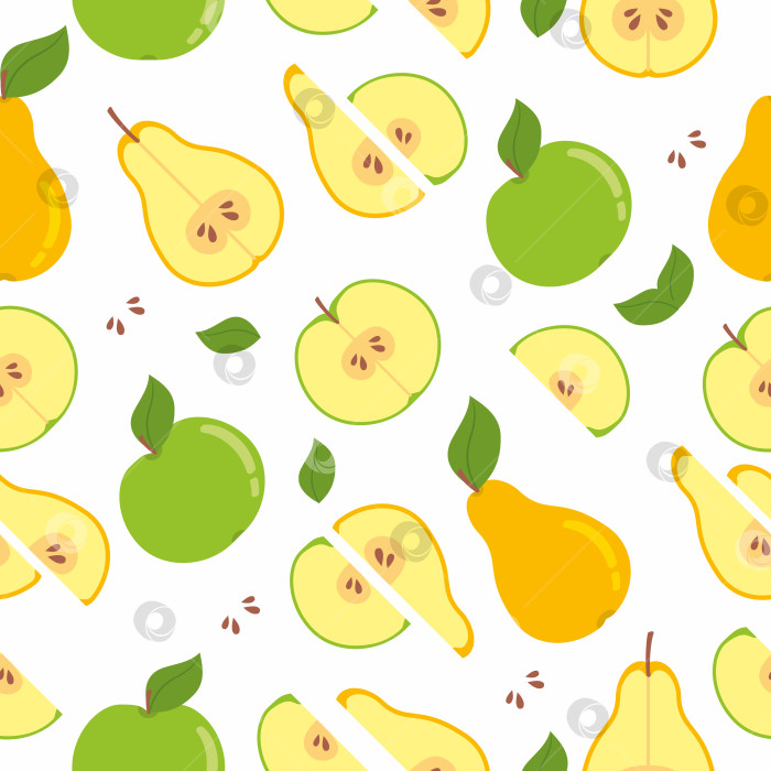 Скачать Узор из яблок и груш. Фруктовый узор фотосток Ozero
