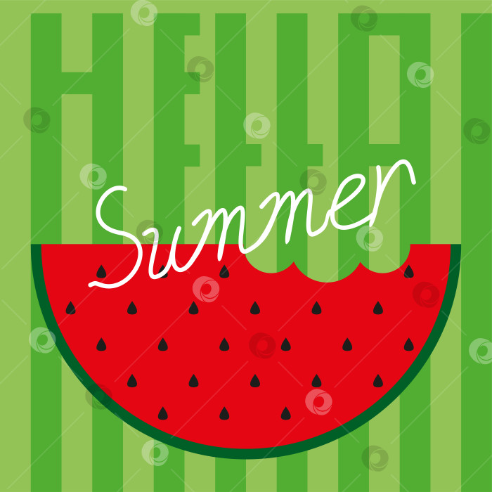 Скачать ломтик арбуза на зеленом фоне фотосток Ozero