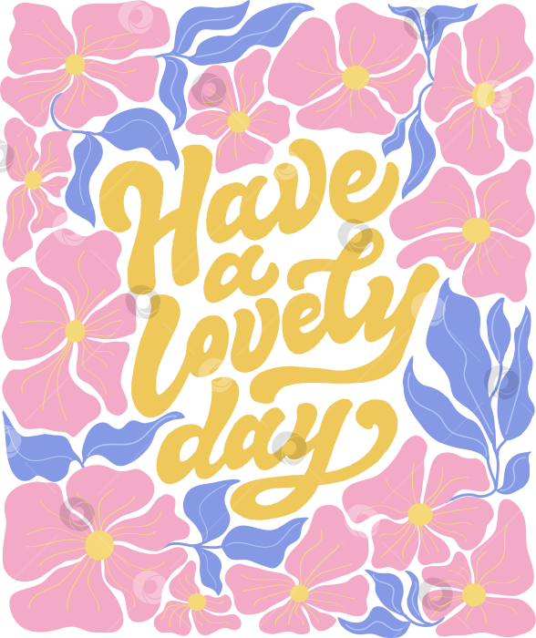 Скачать Летняя композиция с надписью и розовыми цветами фотосток Ozero