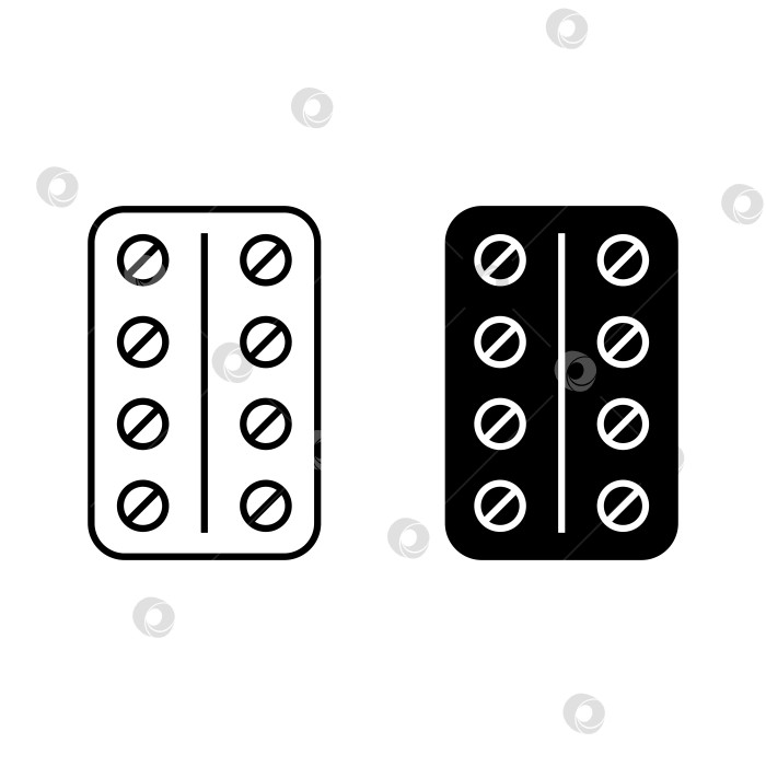 Скачать Значок таблеток в блистере фотосток Ozero