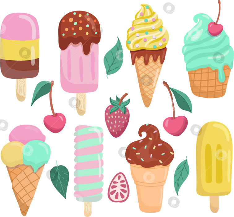 Скачать Набор мороженое фотосток Ozero