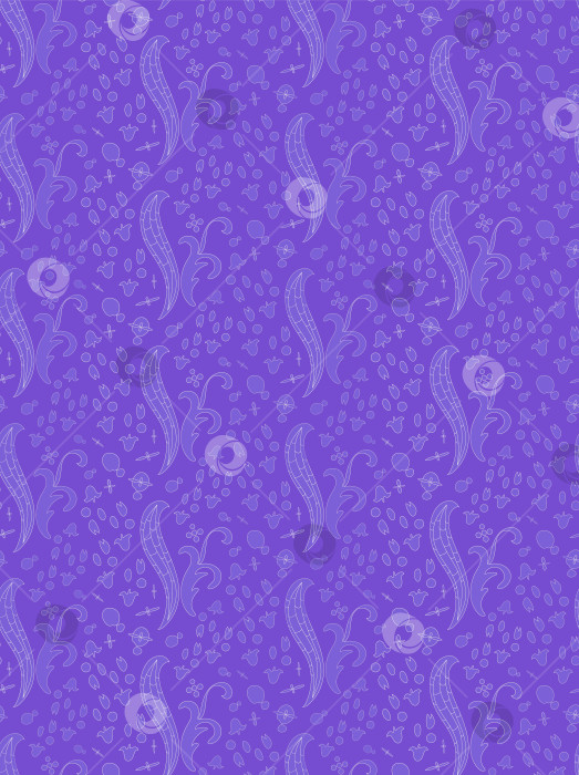 Скачать Бесшовный векторный узор из стилизованных необычных форм в виде цветов и листьев. фотосток Ozero