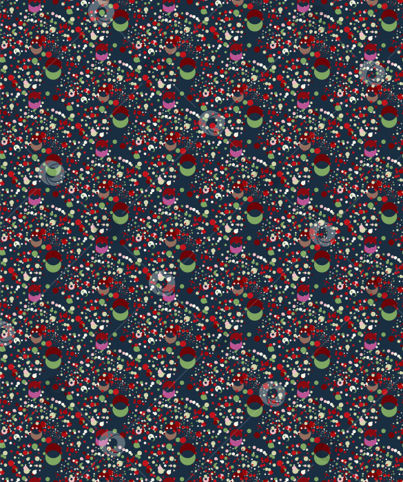 Скачать Из множества маленьких кружочков разных размеров, цветов и арочных форм формируется бесшовный узор в ягодной палитре. фотосток Ozero