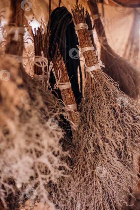 Скачать Веник из полыни, метла для уборки участка. Фитотерапия. фотосток Ozero