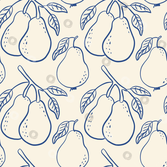 Скачать Груши с контурным рисунком из листьев фотосток Ozero