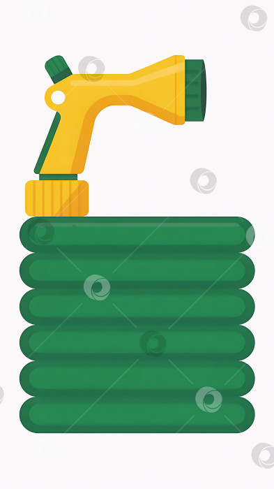 Скачать Зеленый садовый шланг с желтым пистолетом фотосток Ozero