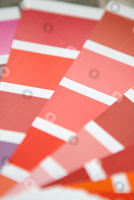 Скачать Подборка образцов красной и оранжевой краски, подбор цвета для покраски стен, ремонт дома, консультация по палитре, оформление интерьера. фотосток Ozero