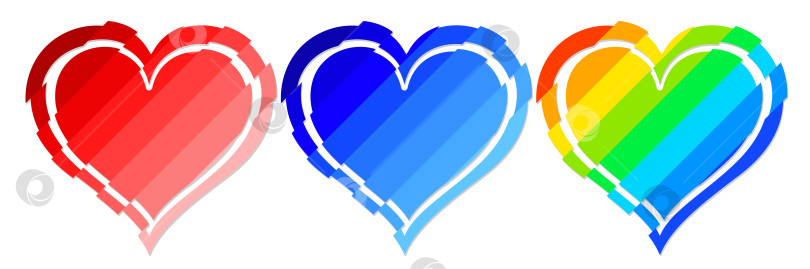 Скачать Логотипы цветных сердец. фотосток Ozero