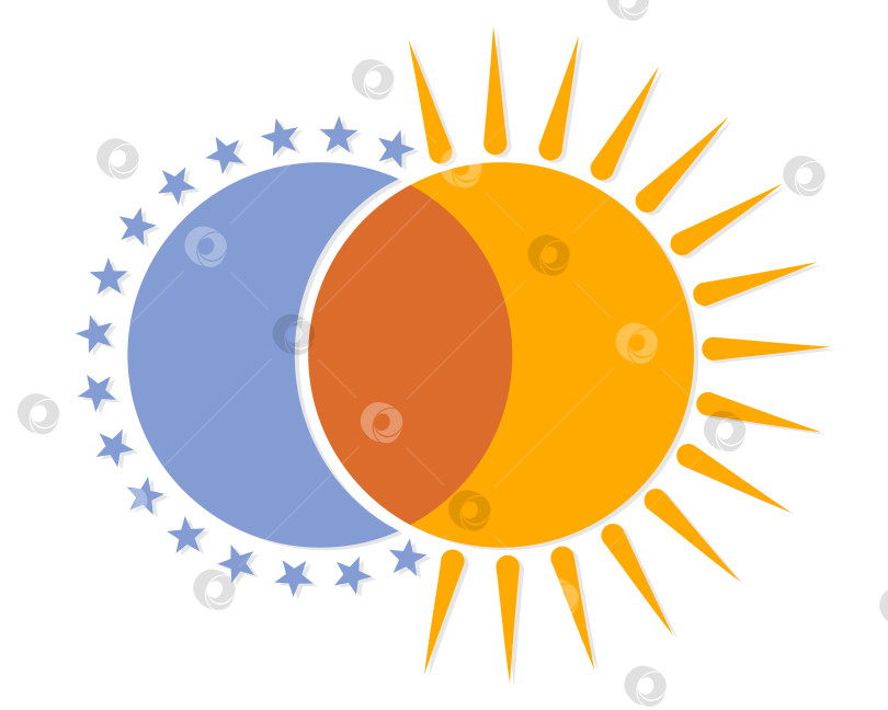 Скачать Логотип с луной и солнцем. фотосток Ozero