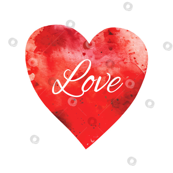 Скачать Набор акварельных красных сердечек с бесшовным рисунком фотосток Ozero