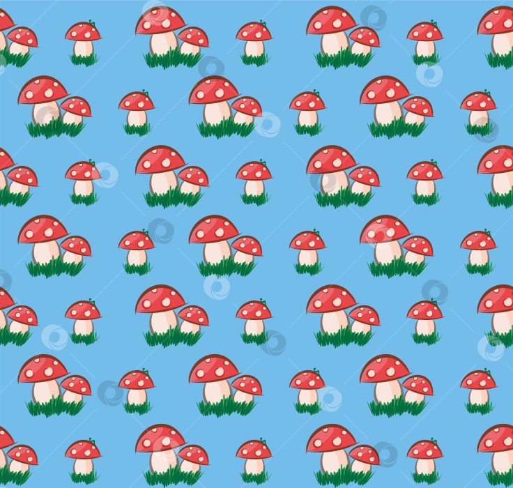 Скачать Бесшовный фон с грибами. фотосток Ozero