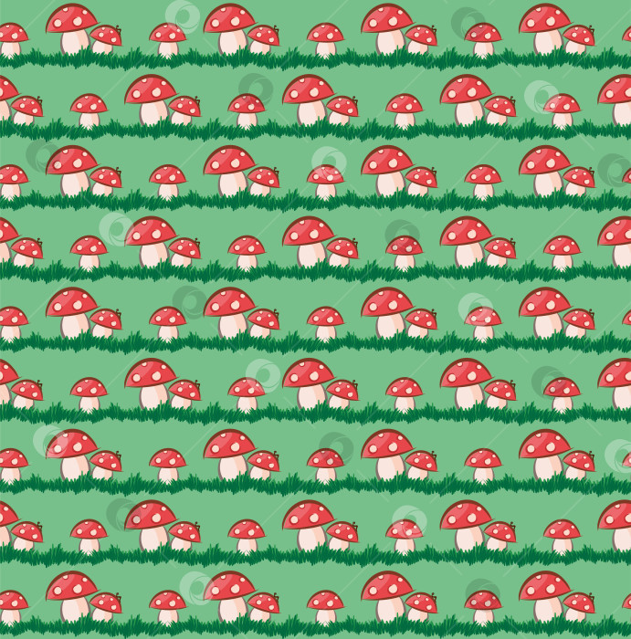 Скачать Бесшовный фон с грибами. фотосток Ozero