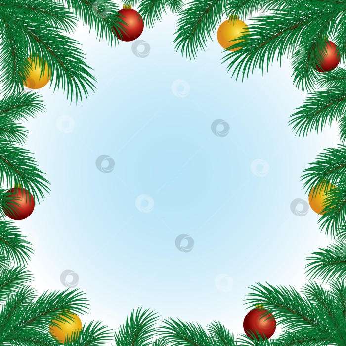 Скачать Рамка с ветками ели. фотосток Ozero