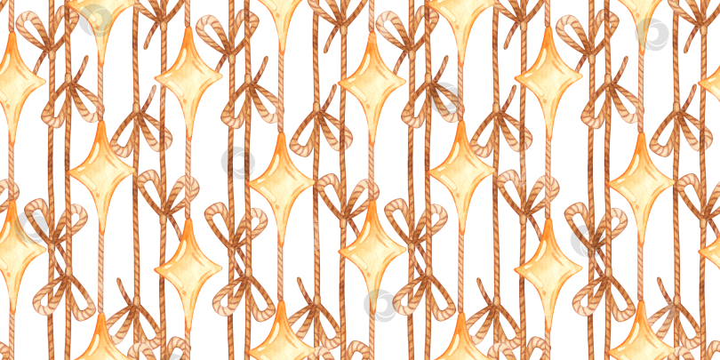 Скачать Узор из золотой звезды и банта акварелью простой фотосток Ozero