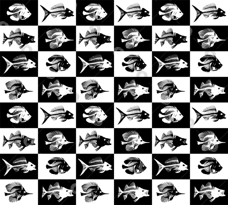 Скачать Бесшовный фон с рыбами. фотосток Ozero