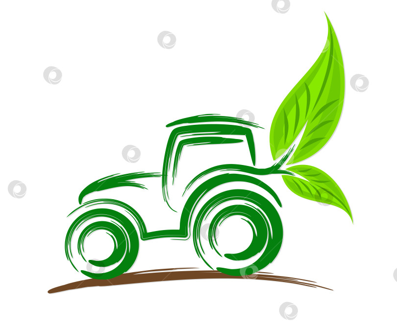 Скачать Логотип экологичного трактора. фотосток Ozero