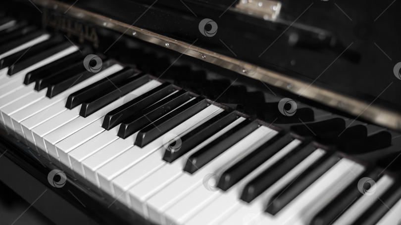 Скачать Крупный план клавиатуры черного пианино фотосток Ozero