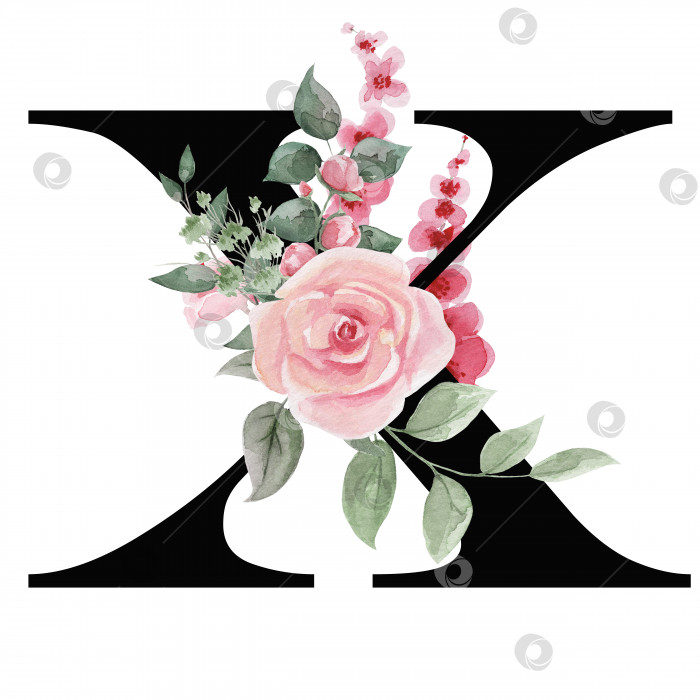 Скачать Заглавная буква X для оформления текста, праздничных открыток, декора и оформления текстовых сообщений, свадебных приглашений. фотосток Ozero