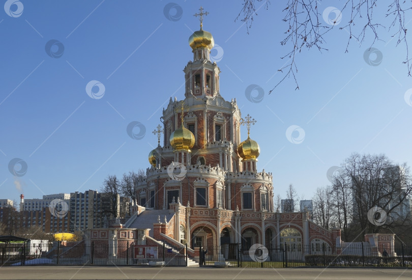 Скачать Храм Покрова Пресвятой Богородицы в Филях. Покровская церковь в Филях. Москва, Россия. Март, 26.2026г. фотосток Ozero