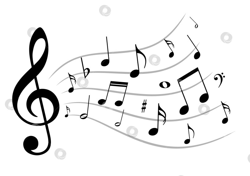 Скачать Стилизованные музыкальные ноты. фотосток Ozero