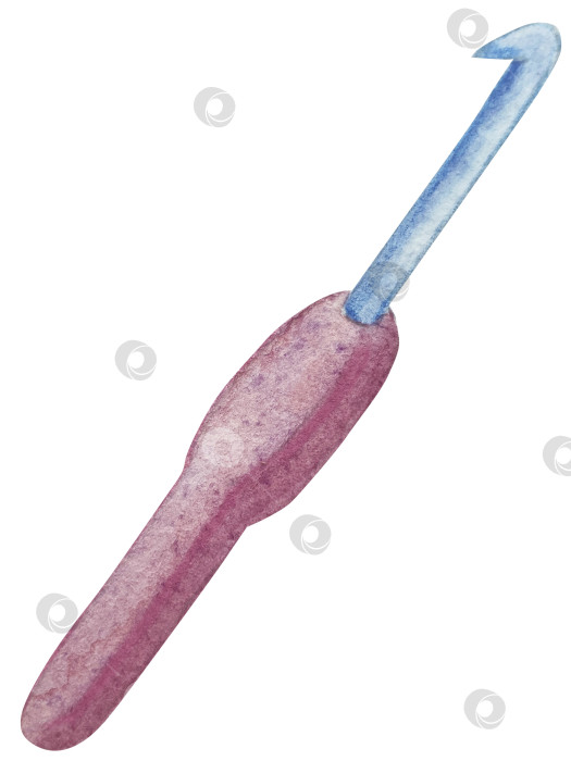 Скачать Набор для вязания и шитья акварелью с ручной росписью. Клубок пряжи, вязание крючком, нитки, принадлежности для рукоделия, шитье, вышивка. Товары для рукоделия и хобби синего, бежевого и розового цветов. Старинный фотосток Ozero